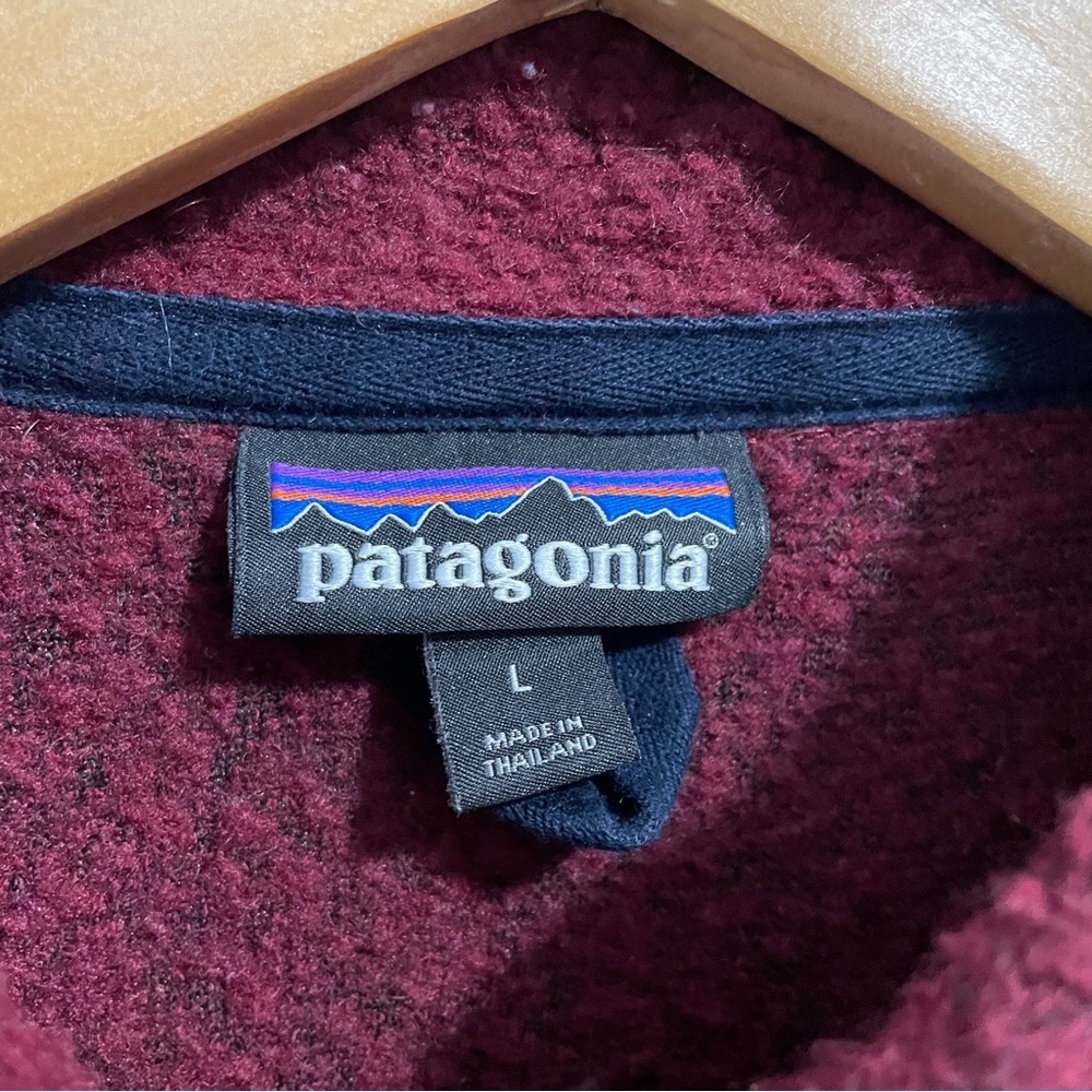 Patagonia Woolyester Fleece Jacket Full Zip Oxide Red Blue Womens Large L - Picture 10 of 16